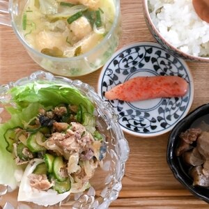 鯖缶と豆腐サラダ